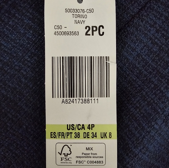 LE SUIT Petite 3 Button Navy Blue Two Piece Skirt Suit - Picture 14 of 14